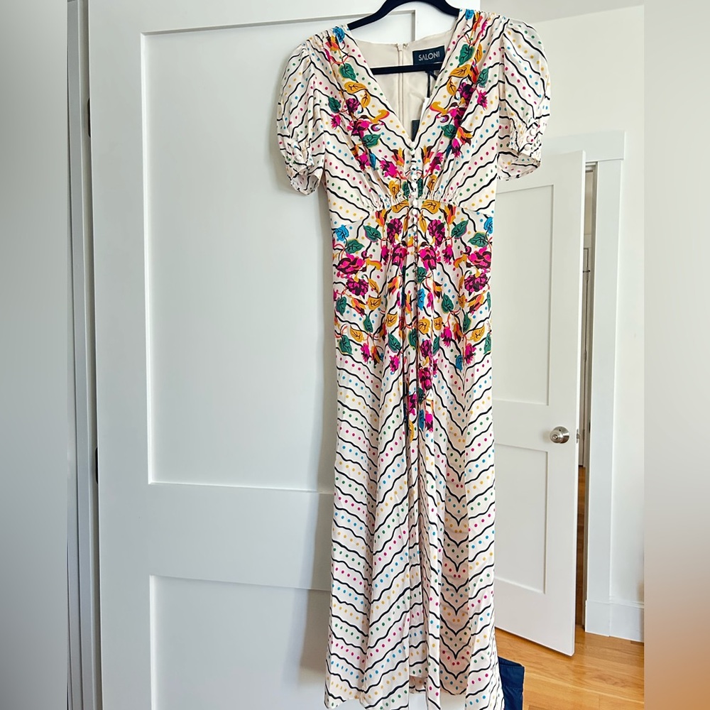 SALONI Floral Striped Maxi Dress - Multicolor